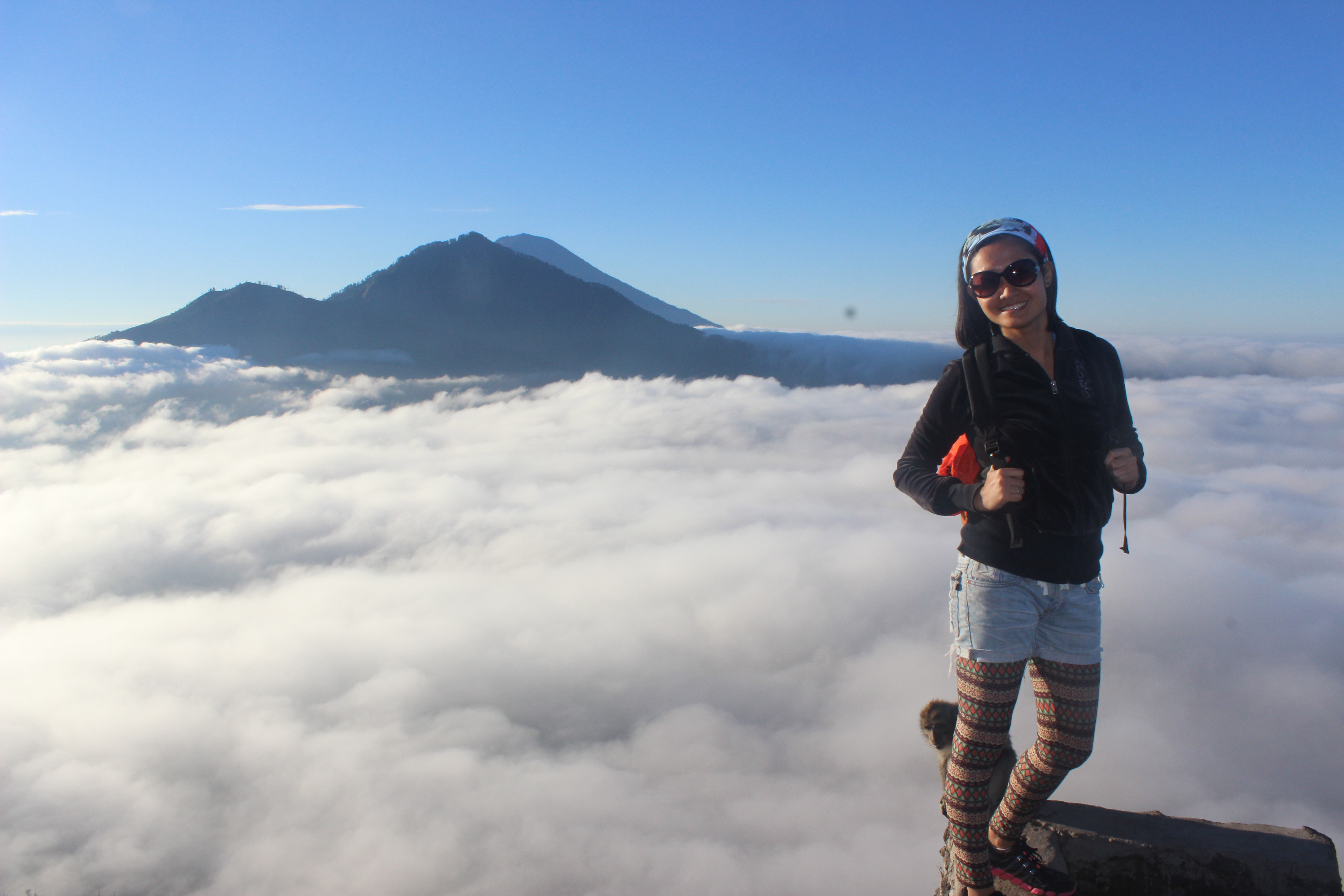 mountain with clouds